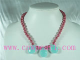 8mm imitate shell jewelry necklace with crystal